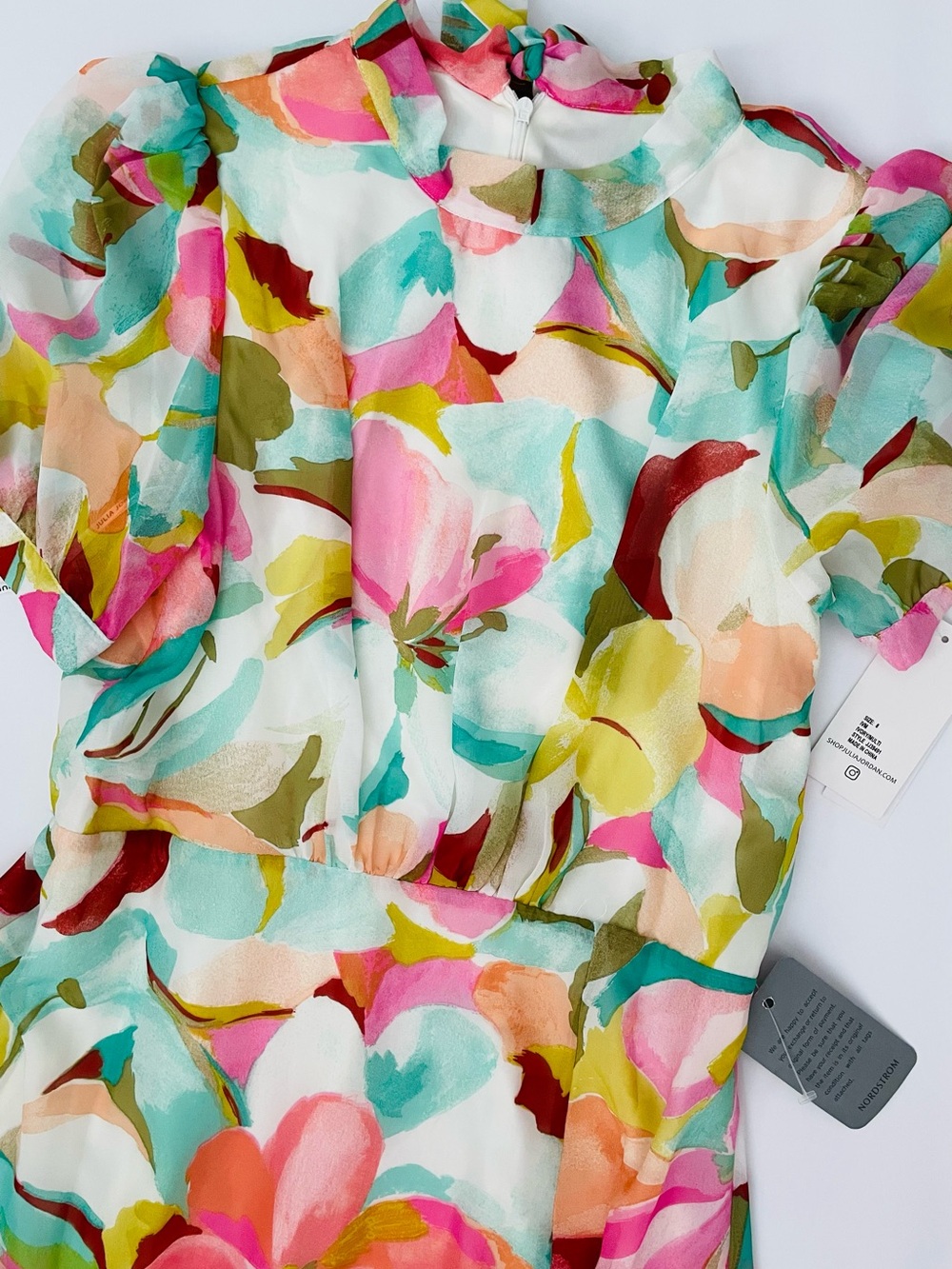 julia jordan Floral Maxi Dress in Pink, Aqua & Yellow